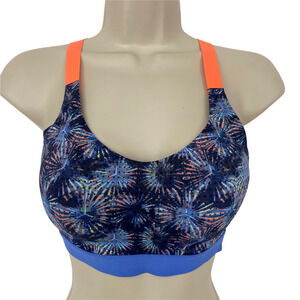 Victorias Secret Sport Bra 32C Athletic Workout Lined Mesh Racer Back Blue